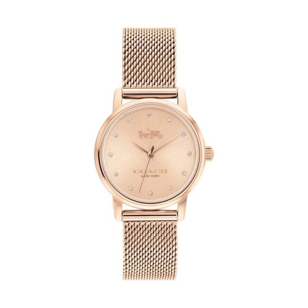 COACH 14503745 GRAND ROSE GOLD TONE STAINLESS STEEL MESH BAND WOMEN'S WATCH